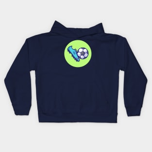 Shoes Soccer Cartoon Vector Icon Illustration Kids Hoodie